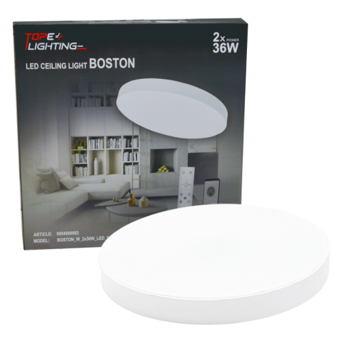 2x36W apvalus baltas lubinis LED šviestuvas BOSTON